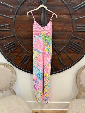 Lilly Pulitzer Pink Multi Floral Patchwork Maxi